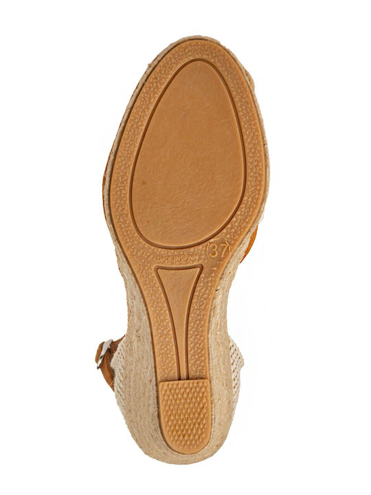 Damenplattformen im Espadrilles-Stil Tabac Braun