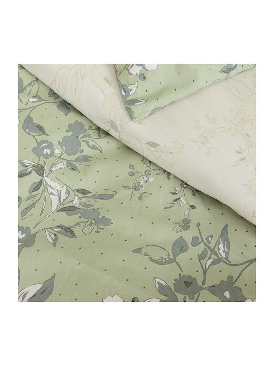 Nima Duvet Cover Set Cotton Single with Pillowcase 160x240 Bernice Green