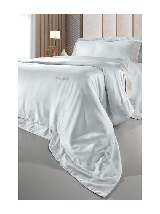 Guy Laroche Duvet Cover Set Cotton Satin Queen with 2 Pillowcases 245x255 Silky Moonlight