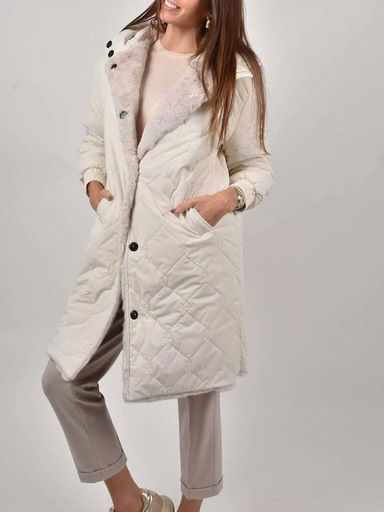 Women's Short Jacket for Winter Ecru