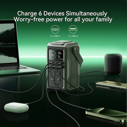 Joyroom JR-PBF10 Power Bank 75000mAh 100W με 3 Θύρες USB-A και 3 Θύρες USB-C Πράσινο
