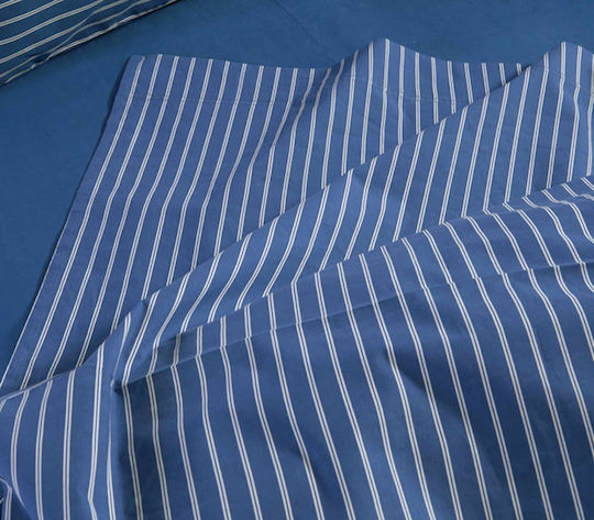 Nef-Nef Homeware Σετ Παπλωματοθήκη Βαμβακερή Υπέρδιπλη με 2 Μαξιλαροθήκες 240x220cm Nau Coast Navy