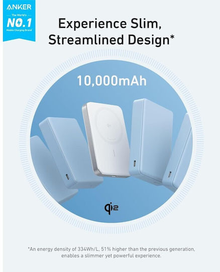 Anker MagGo MagSafe Power Bank 10000mAh 15W Λευκό