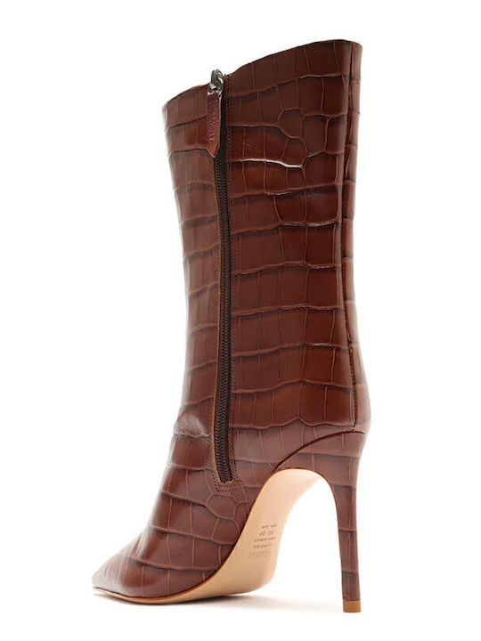 Leder Stiefeletten Damen Tabac Braun