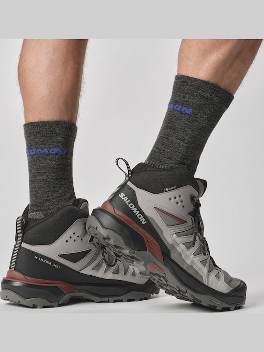 Salomon X Ultra 360 Mid GTX Men's Hiking Gore-Tex Gray Shoes Salomon X Ultra 360 Mid GTX Men's Hiking Gore-Tex Gray Shoes