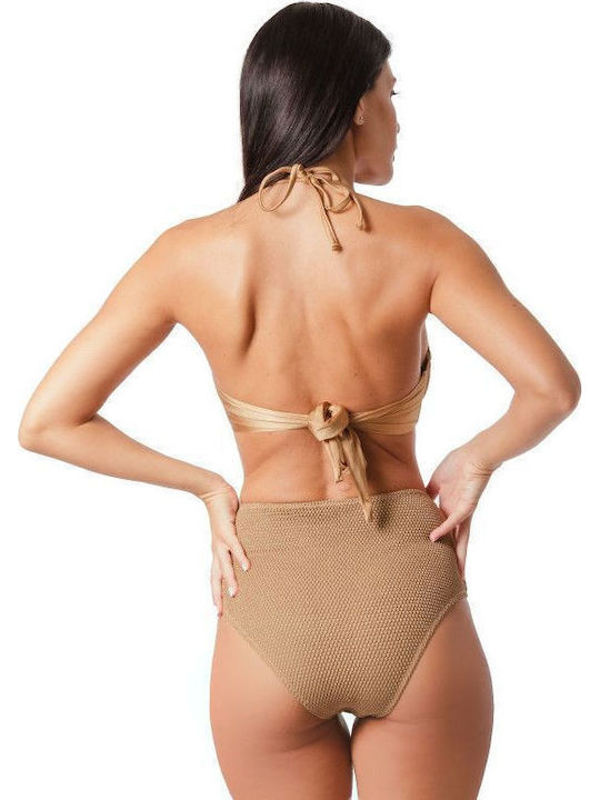 Bikini Set Top & Slip Bottom Beige