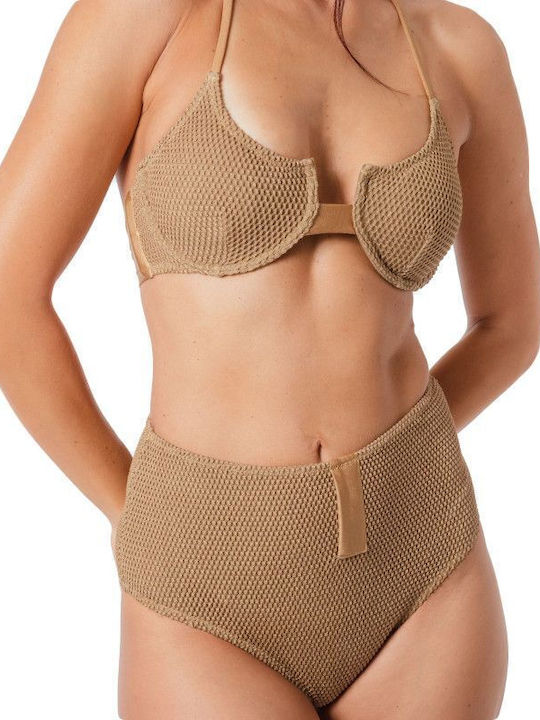 Bikini Set Top & Slip Bottom Beige
