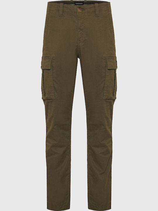 Trousers Cargo Elastic in Regular Fit Olive