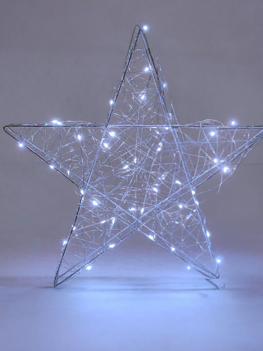 ArteLibre Plastic Illuminated Christmas Decorative Star Silver