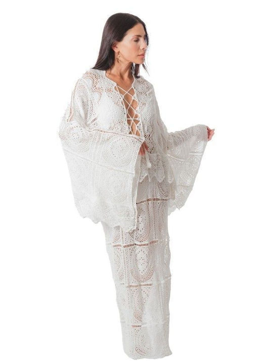 Silia D Women's Caftan Beachwear White