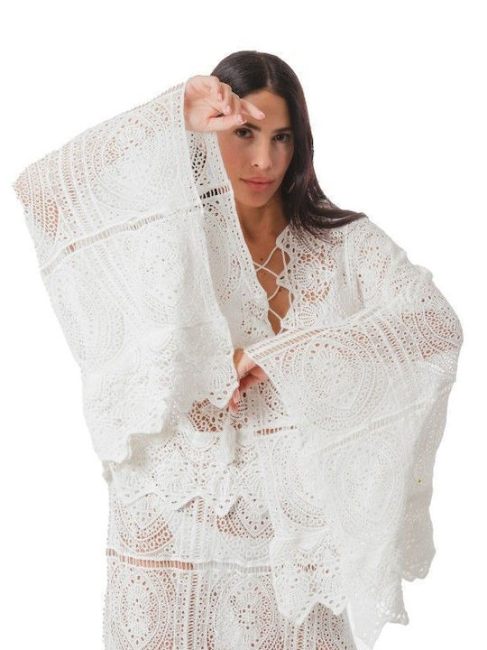 Silia D Women's Caftan Beachwear White