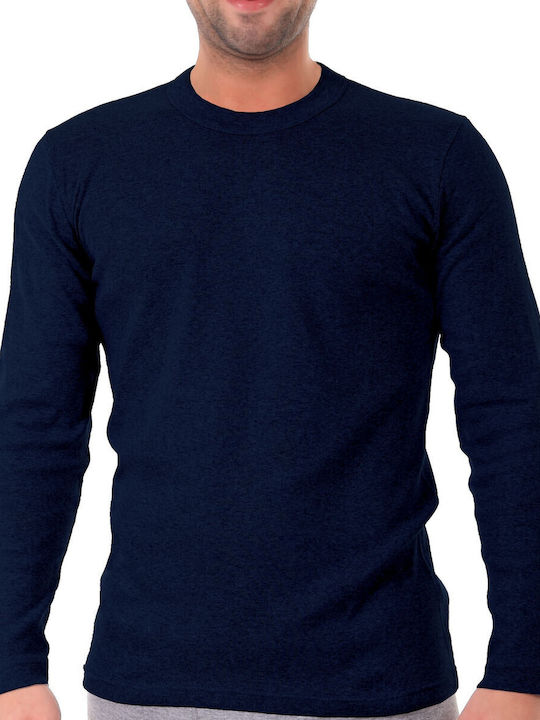 Apple Boxer 0410560 Men's Long-Sleeve Undershirt Navy Blue