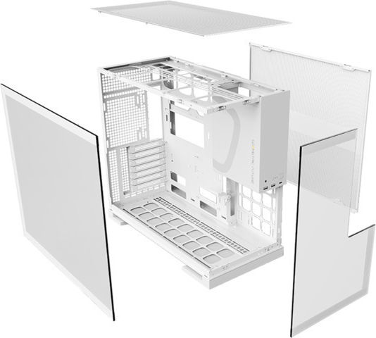 Geometric Future Model 5 Gaming Midi Tower Computer Case with Side Window White