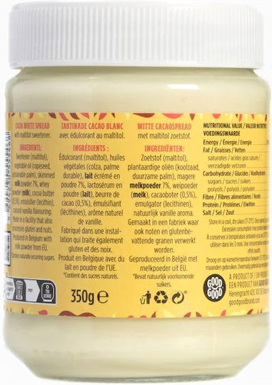 Belgian White Chocolate Spread Keto-friendly Gluten & Sugar Free Goodgood 350g