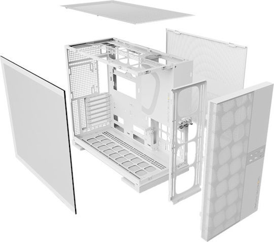 Geometric Future Model 5 Gaming Midi Tower Computer Case with Side Window White