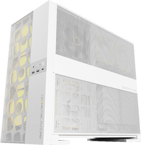Geometric Future Model 5 Gaming Midi Tower Computer Case with Side Window White