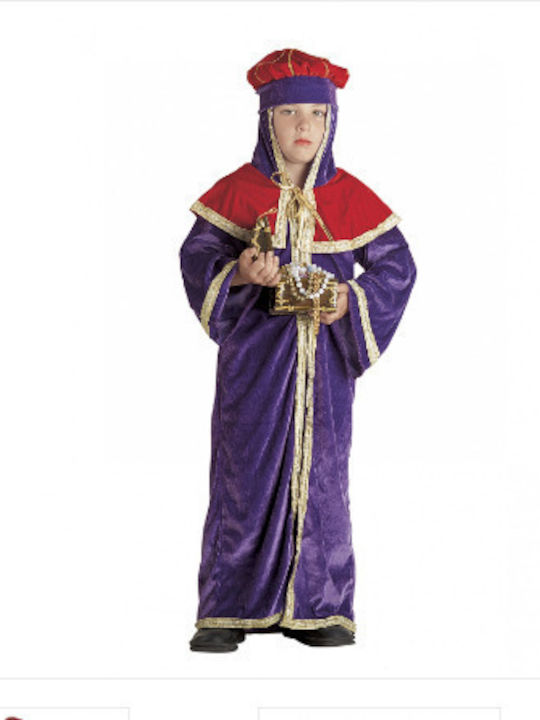 Kids Christmas Costume Wizard 3 Wise Men Magician Bordeaux Red