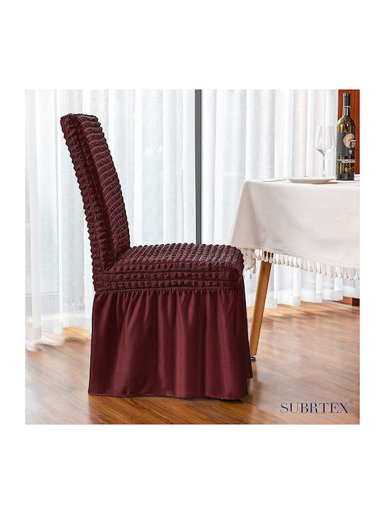 Elastic Chair Cover with Ruffle Back Cvr-ccv-burgundy