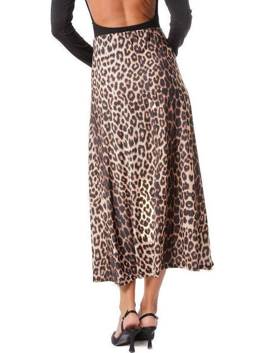 Midi Φούστα Λεοπάρ Animal Print