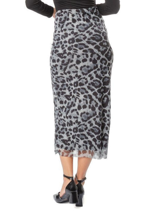 Silia D Midi Skirt Leopard Animal Print