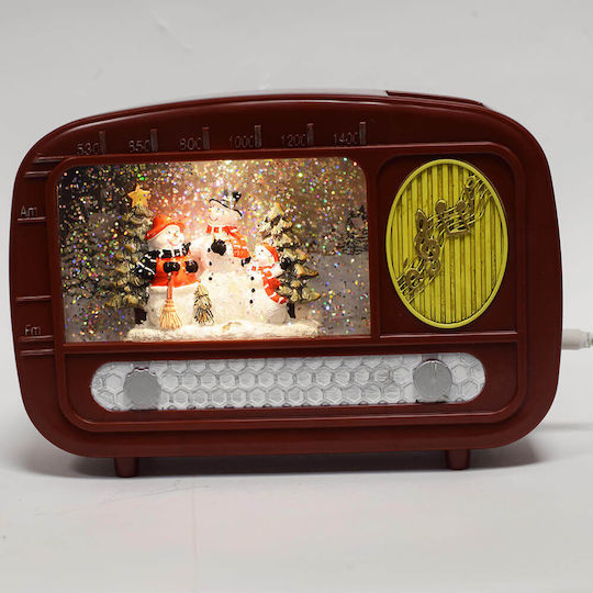 Christmas Decorative Radio Lighted with Snowman 19x10x25cm