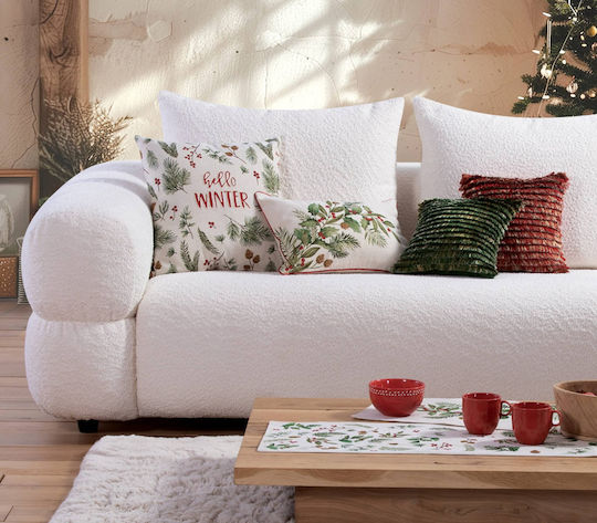 Nef-Nef Homeware Christmas Decorative Pillow Square Red 30x30cm
