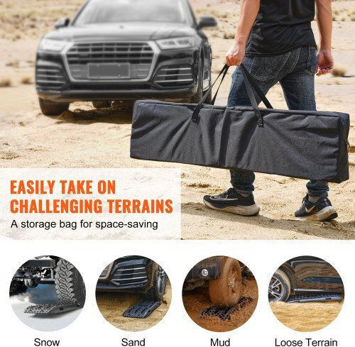 Set of 2 Vevor Traction Mats for Mud, Snow, Sand with Storage Bag Black Qctkbzbs2jzzyhdqzv0