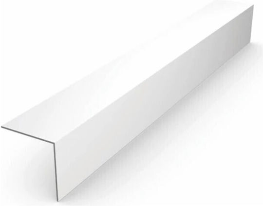 Alfer Aluminium Profile PVC for Steps Pvc White 20x20x1.5mm 1m 100x2x2cm