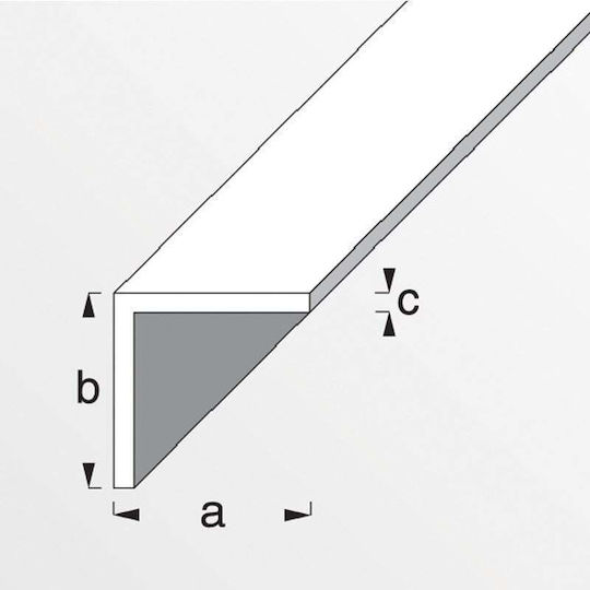 Profile PVC for Steps Pvc White 10x10x1mm 1m 100x1x1cm