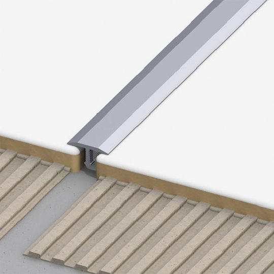 Alfer Aluminium Profile Connector Aluminum for Tiles Same Height Floor Joint from Anodized Aluminum 6x25mm 1m 100x2.5x0.6cm