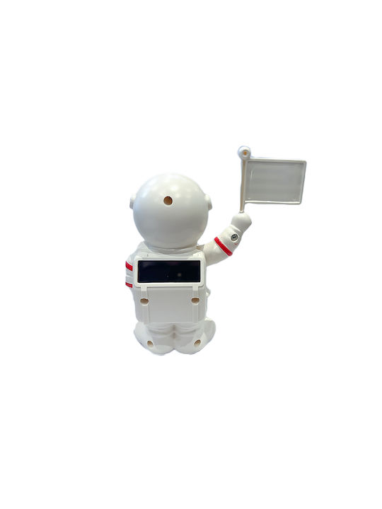 Decorative Astronaut Flag Movement Solar Charging 11.8x12.3x5cm Plastic White 337