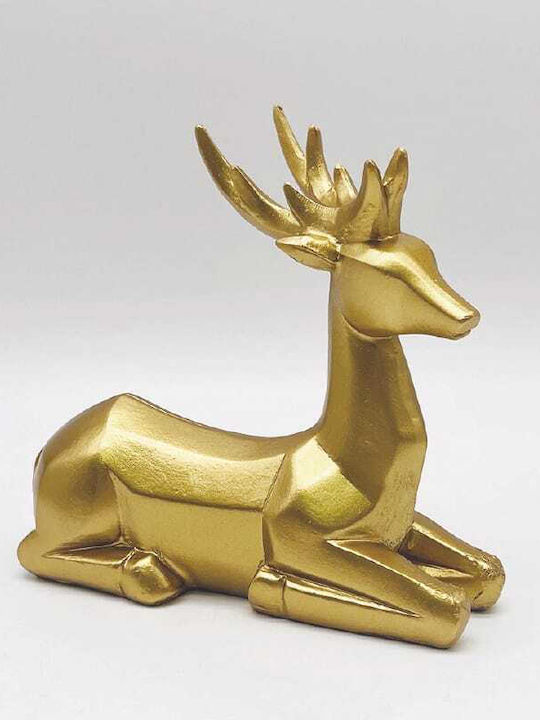 Aca Christmas Plastic Figure Deer Gold Height 16cm 2pcs