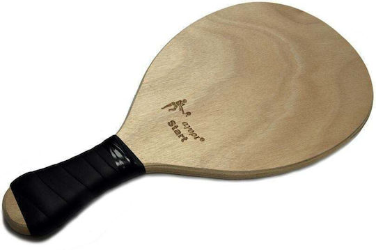 "to agori" Start Beach Racket Beige 400gr with Straight Handle Black