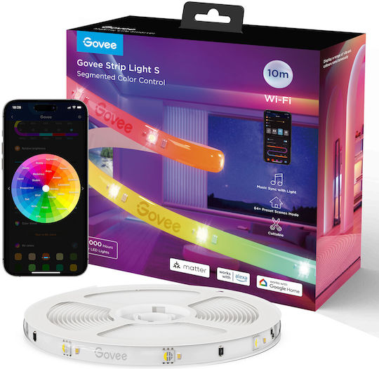 Govee Smart LED Strip Wi-Fi RGBICW Light 10m with Power Supply