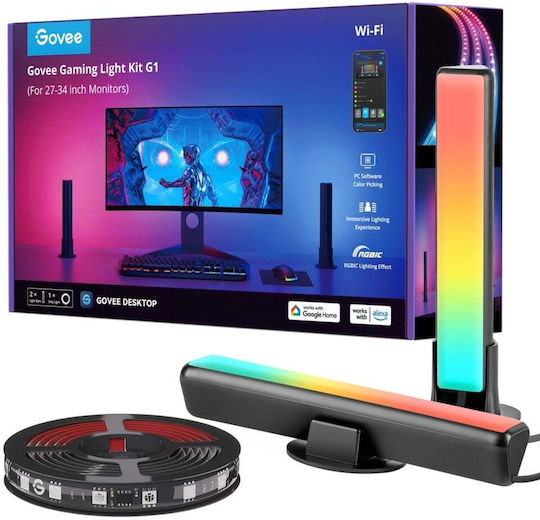Govee Smart Ταινία LED PC Monitor Pro Kit Wi-Fi Τηλεόρασης RGB Φως 2m με Τροφοδοτικό