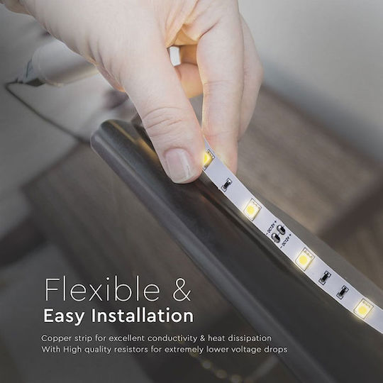 V-TAC LED Strip 12V Warm White Light 5m Type SMD5050