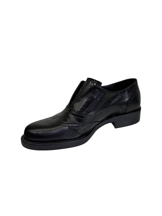 Δερμάτινα Γυναικεία Loafers σε Μαύρο Χρώμα