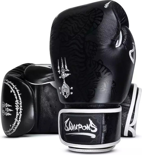 8 Weapons Leather Boxing Competition Gloves Black
