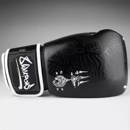 8 Weapons Leather Boxing Competition Gloves Black