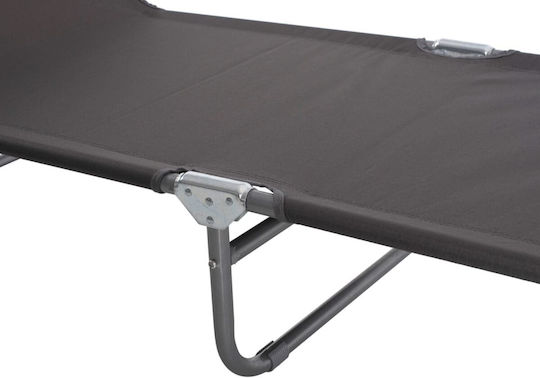 HomeMarkt Kalynda Foldable Metallic Beach Sunbed Gray 180x55x25cm