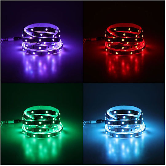 V-TAC Smart Ταινία LED Wi-Fi 24V RGB Φως 5m Τύπου SMD5050 με Τροφοδοτικό, Τηλεχειριστήριο & WiFi Controller