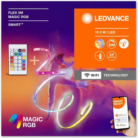 Ledvance Smart Ταινία LED Wi-Fi 220V RGB Φως 3m με Τηλεχειριστήριο