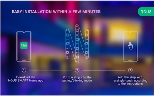 Nous Smart LED-Streifen Wi-Fi 12V RGB Licht 5m Typ SMD5050