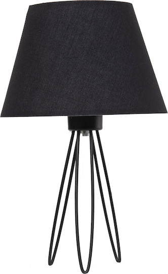 HomeMarkt LIVO Metal Table Lamp for Socket E27 with Black Shade and Base