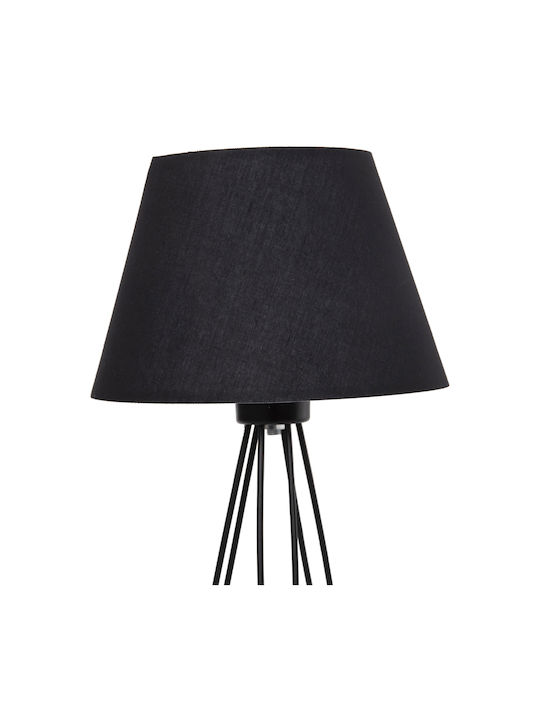 HomeMarkt LIVO Metal Table Lamp for Socket E27 with Black Shade and Base