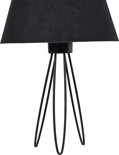 HomeMarkt LIVO Metal Table Lamp for Socket E27 with Black Shade and Base
