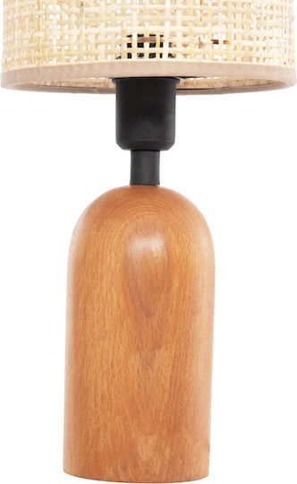 HomeMarkt Lyktur Table Lamp for Socket E14 with Beige Shade and Brown Base
