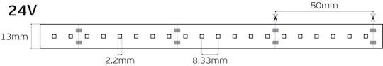 VK Lighting Waterproof LED Strip VK/24/2216W/940/120 24V Natural White Light 5m Type SMD2216