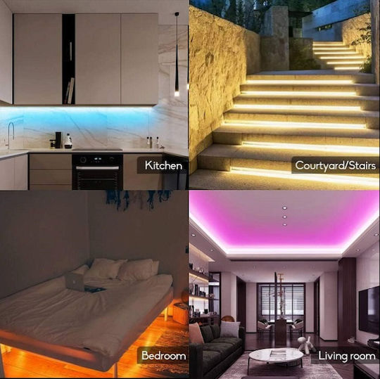 Aerbes LED Лента USB 5V RGB Светлина 5м с Захранване & Дистанционно управление