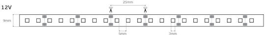 VK Lighting LED Strip VK/12/3528/C/120 12V Natural White Light 1m Type SMD3528